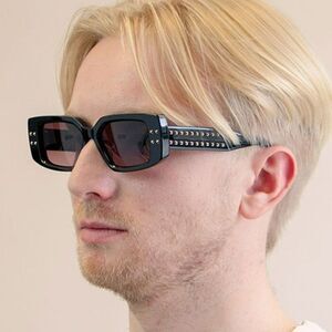 Valentino Men Sunglasses Black Gold Rose Square V - CINQUE VLS-108A-53